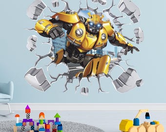 Robot Wall Decal: Mechanical Hero Wall Art 001