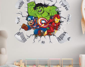Superheroes Wall Decal: Kids Room Decor 003