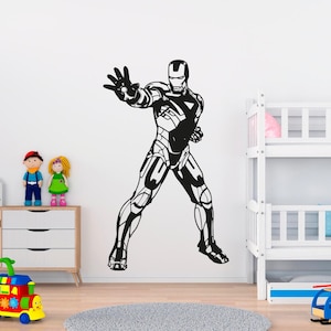 Sticker mural super-héros, Sticker mural héros, bande dessinée, tatouage mural, art mural, décoration