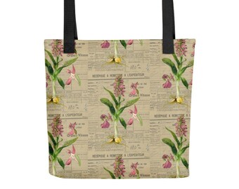 Botanical Print Tote Bag, Antique Floral Bag, Cute Flower Tote Bag, Tote Bag With Print, Nature Lover Gift