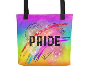 Handmade LGBTQ Pride Tote Bag,  Pride Art Tote Bag,  LGBTQ Pride Gifts, Pride Month Accessories, Reusable Large Tote