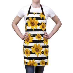 Sunflower Gardening Apron, Sunflower Kitchen Apron, Cute Floral Apron, Sunflower Gifts, Garden Gift