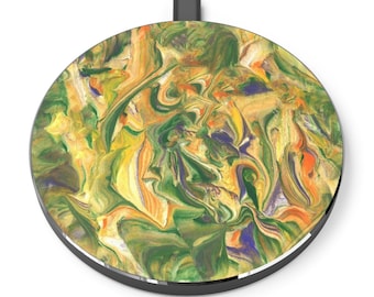 Abstract Marble Art Wireless Phone Charger: Modern Tech Gift