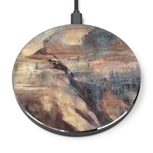 Abstract Art Wireless Charger, Earth Tones Art Phone Charger, Earthy Art Print Gifts,  Wireless Charging Pad