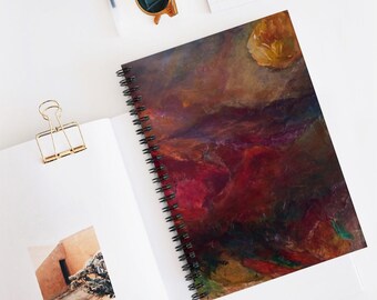 Abstract Art Spiral Bound Journal, Mountain Art Sketchbook, Nature Lover Notebook, Landscape Art Gift, Thoughtful Gift, Bullet Journal