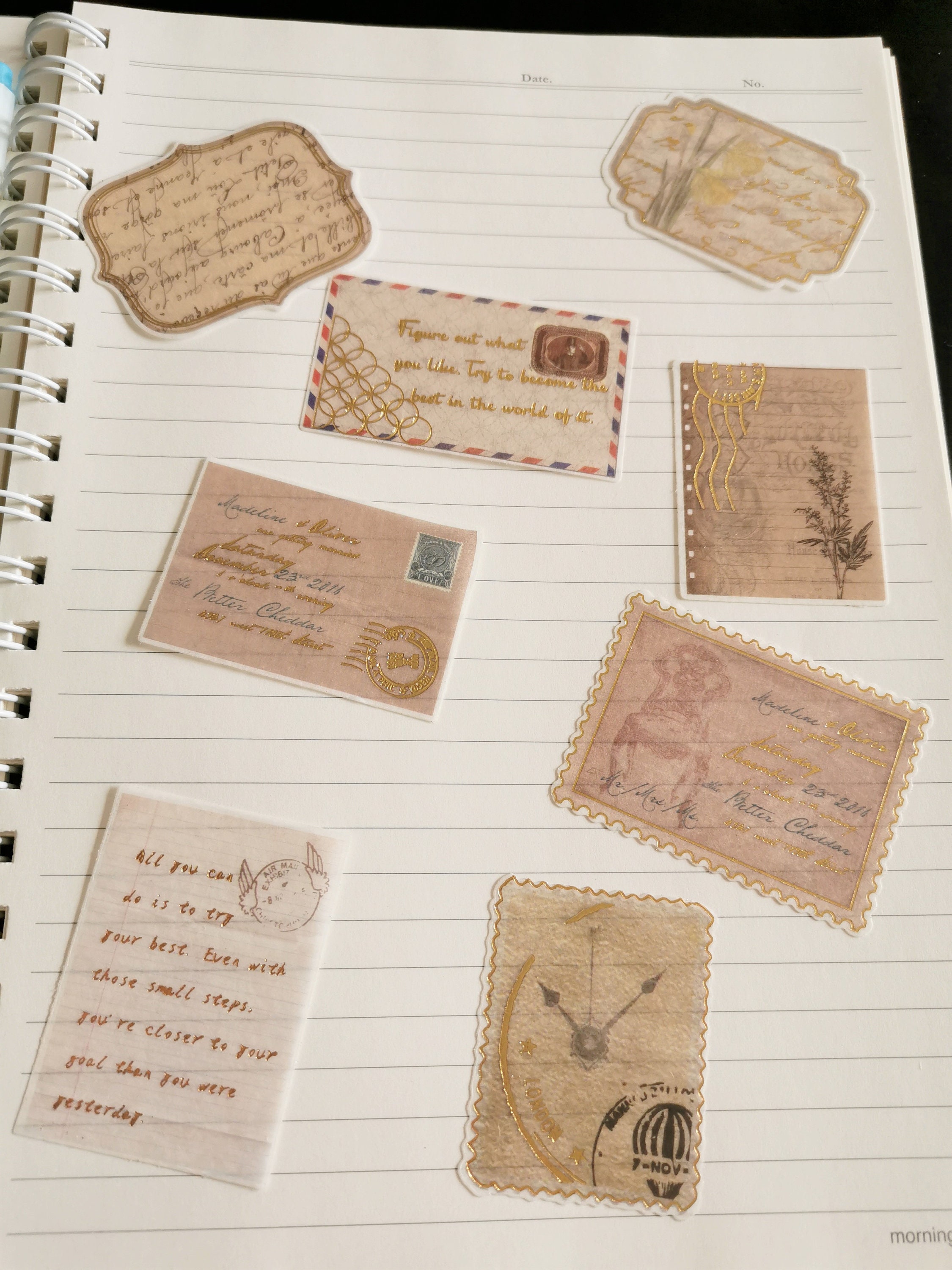 20 Pieces Retro Letter Envelope Mini Paper Label Stickers for Etsy