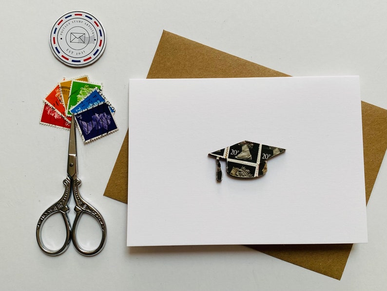 Postage Stamp Graduation Card/congratulations/blank Card/handmade