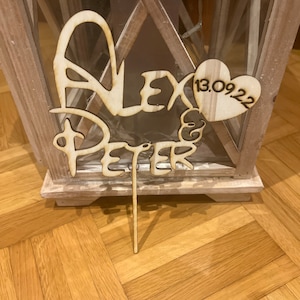Personalized cake topper with names, name tags, lettering; cake topper, cake topper, cake stick, birthday, cake decoration. Wedding
