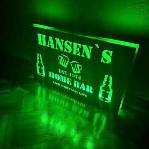 LED illuminated sign, advertising sign, bar, bar sign, advertising, advertising sign, lettering