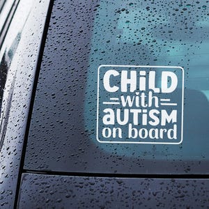 Child with Autism on Board Car Decal – Awareness Vinyl Sticker for Vehicle Window, SUV, Bumper, Safety Alert for Drivers & Parents