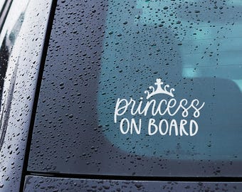 Little Princess On Board Car Sticker Child Baby On Board Window Bumper Decal