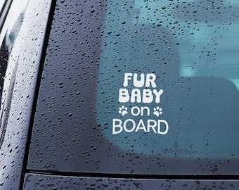 Fur Baby On Board - Pet Sign Sticker - View #7