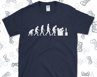 Evolution gamer-T-shirt / grappig gamercadeau / Gaming-T-shirt heren / Idee voor hem / Shirt man heren VK / kerstcadeau / Vaderdag
