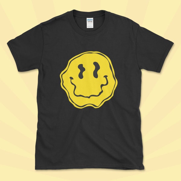 Festival T-Shirt | Mens T-Shirt | Womens T-Shirt | Raver Top | Trippy Smiley Shirt | Happy Face | Unisex Birthday Gift For Man Him Her