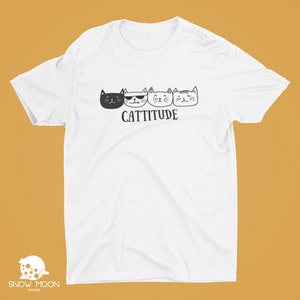 FUNNY CAT T-SHIRT, Cattitude, Cat Lover Tee, Gifts for Cat Lovers, Gift for Cat Mom Women's Kitten tee, Perfect gift. Animal Lover Tee Uk
