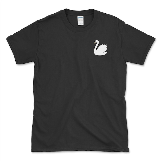 SWAN T SHIRT / Swan Shirt / Swan Tee / Beautiful Bird Shirt / Chest Logo / Womens and Mens 100% Natural Cotton Shirt / Black Tee
