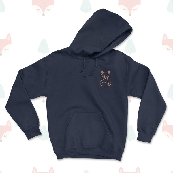 FUCHS HOODIE / Fuchs Top / Süßer Fuchs Kapuzenpullover / Vulpine Hoodie / Orange Fuchs Brust Logo / Herren Damen Kapuzenpullover Uk / Navy Blau Schwarz Grau UK