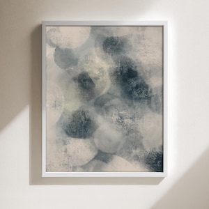 Arte mural abstracto en azul y beige: minimalista moderno: impresión digital de descarga instantánea para decoración del hogar