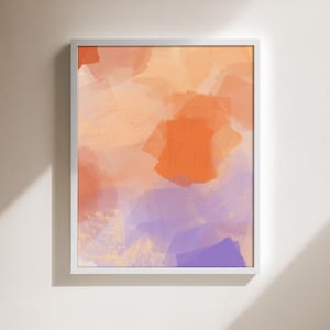 Warm Earthy Abstract Wall Art, Orange and Purple Digital Download, Modern Printable Artwork for Living Room or Office, Boho Minimalist Decor