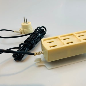 Vintage home electric accessories Power strip extension cable Electrical extension cord 1970s
