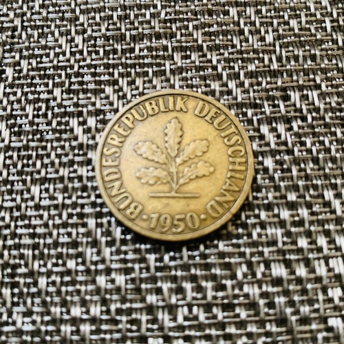 1950 shops J Germany 10 Pfennig coin