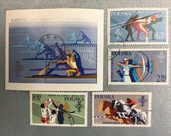Polen 1980 5er Set Briefmarken Sport XXII Olympische Spiele 1980