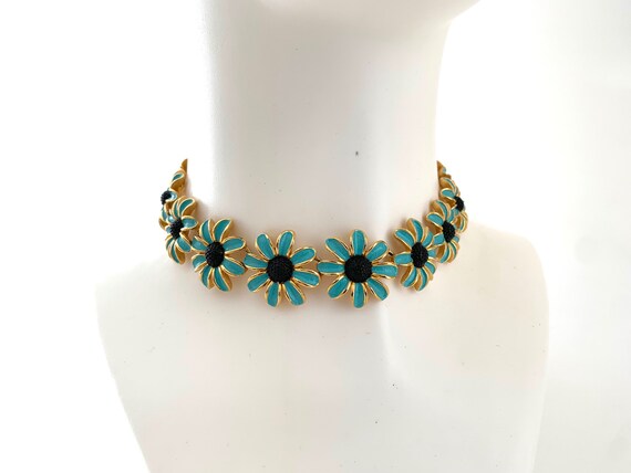 Vintage 1960 Judy Lee Necklace & Earrings set Blu… - image 4