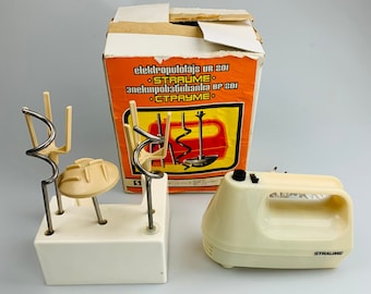 Soviet old blender Vintage handheld electric mixer Vintage kitchen gadgets Kitchen utensils of the USSR in an original box.