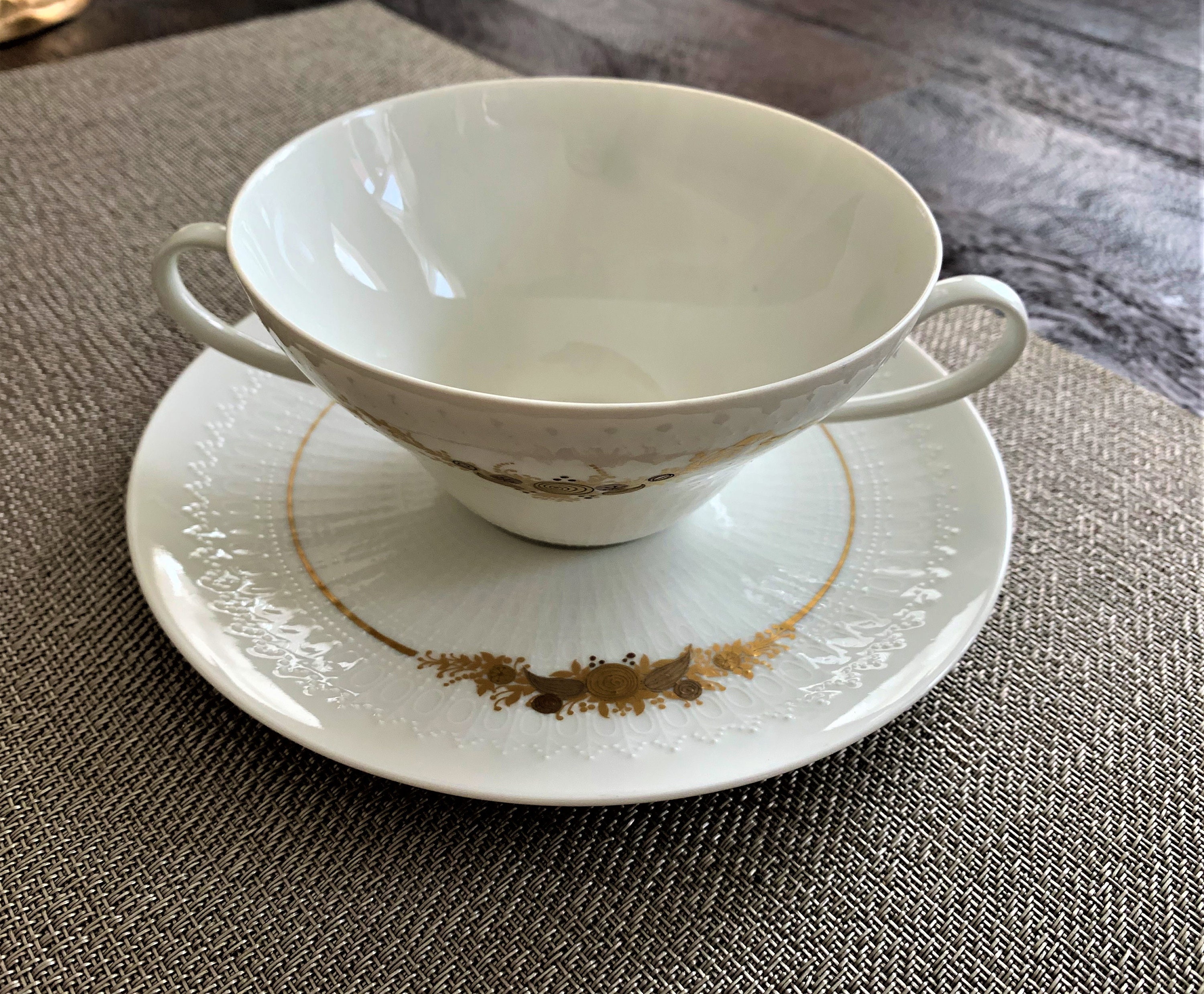 Rosenthal Romanze Soup Bowls & Saucers, Bjørn Wiinblad Floral