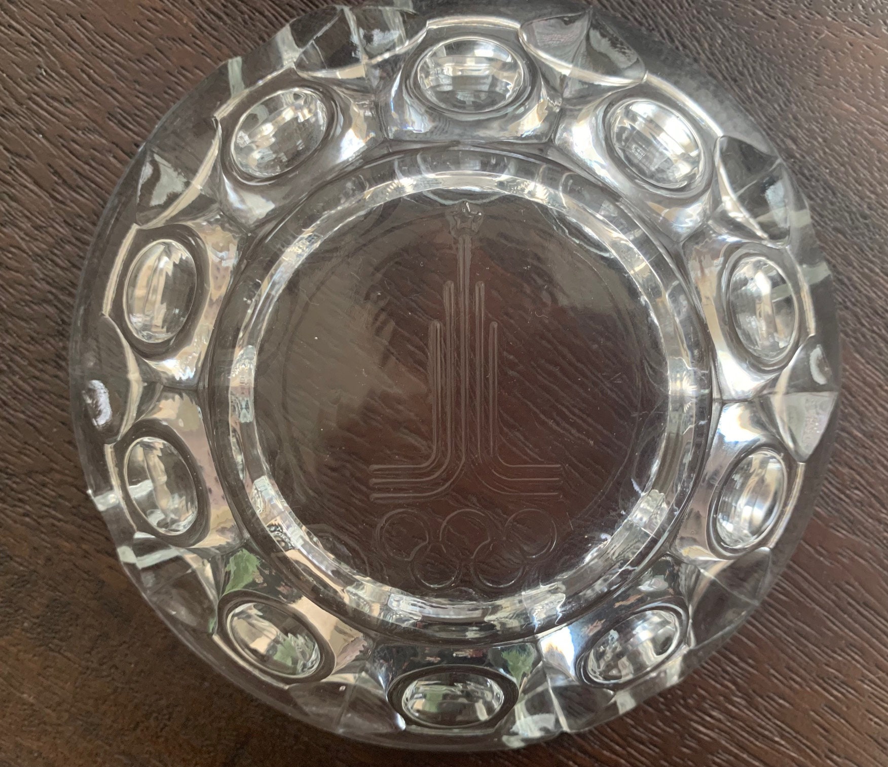 Vintage 1980s Ashtray With Olympic Symbol Moscow 1980 Olympic