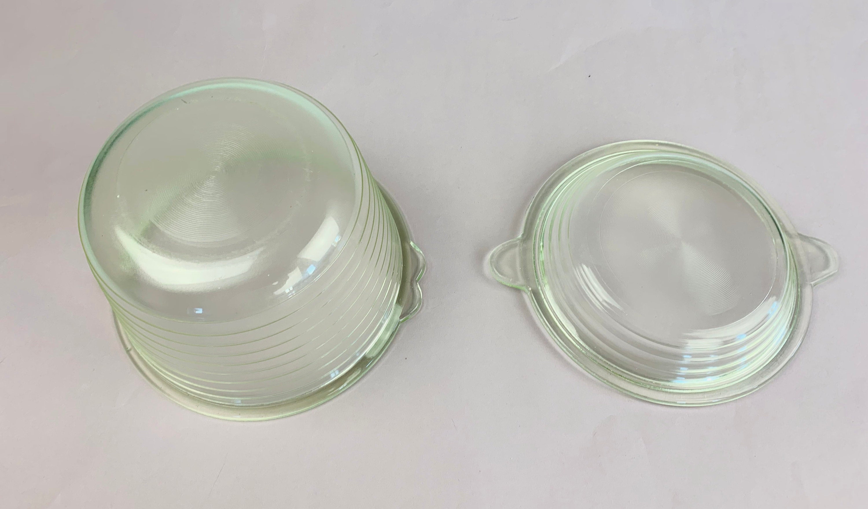 Vintage Soviet Era 1.3 Liter Glass Stew Pot With Lid Clear Light Green ...