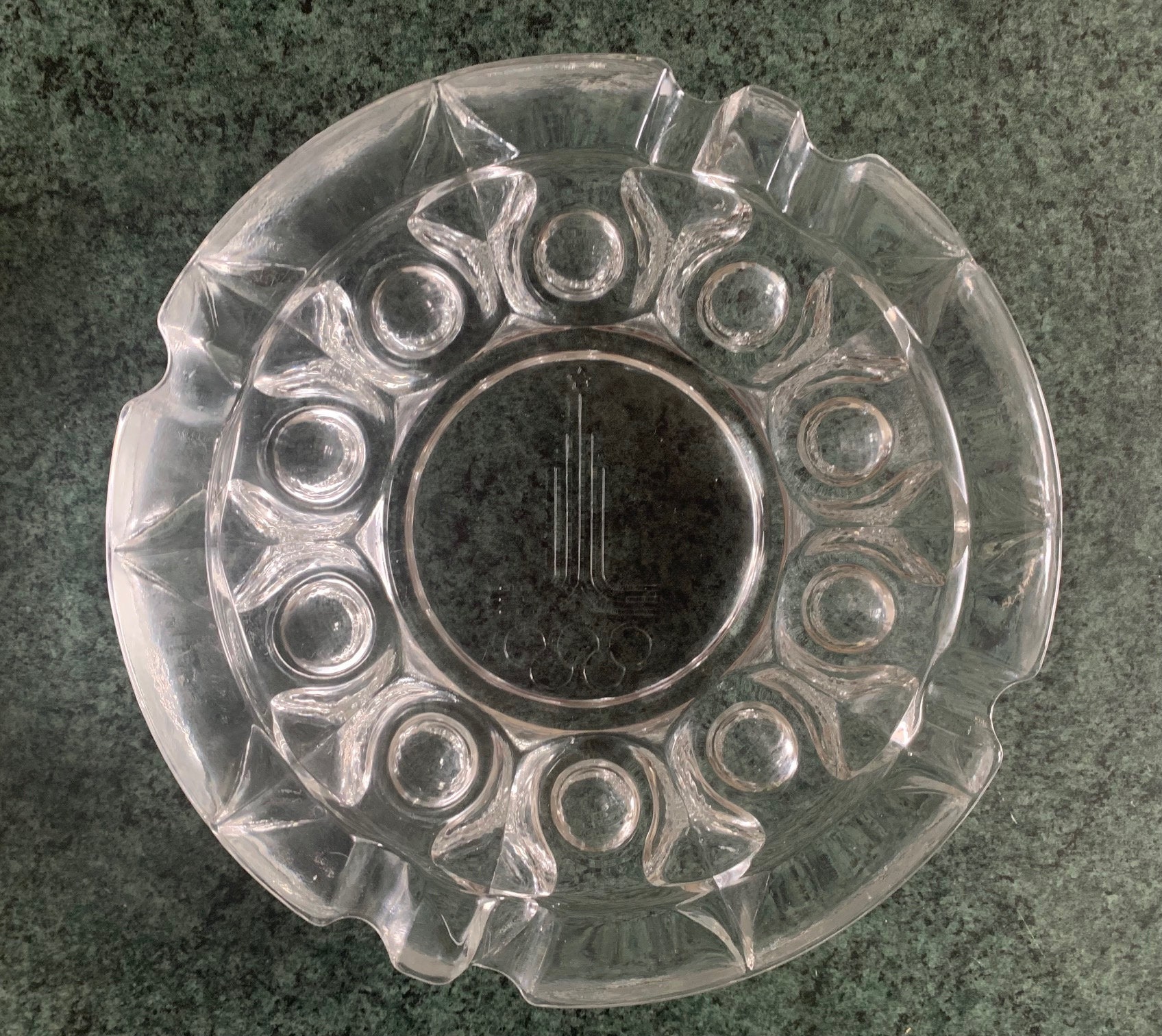 Vintage 1980s Ashtray With Olympic Symbol Moscow 1980 Olympic