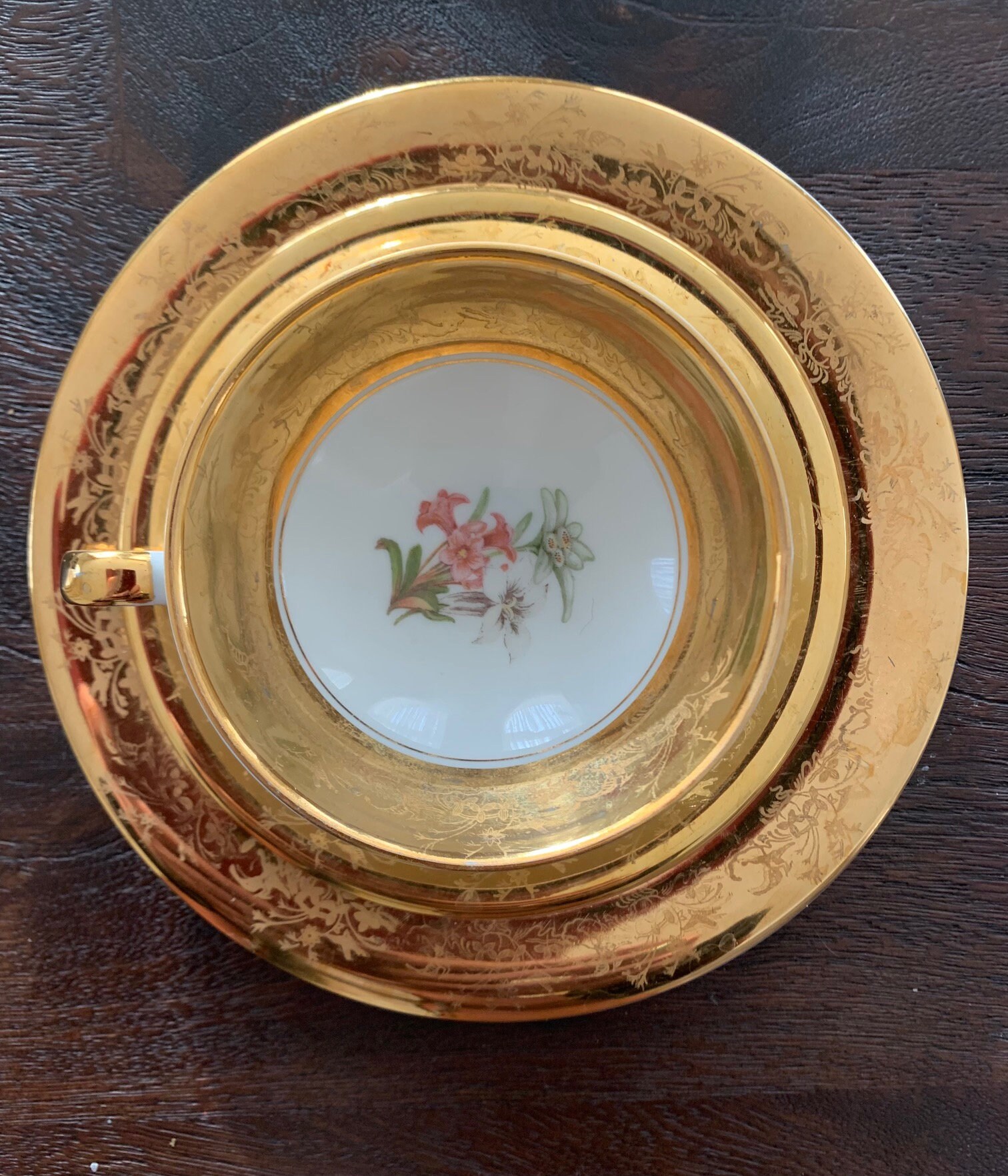 Vintage Hertel Jacob Bavarian Porcelain Tea Trio Gold Floral Tea Set - Etsy