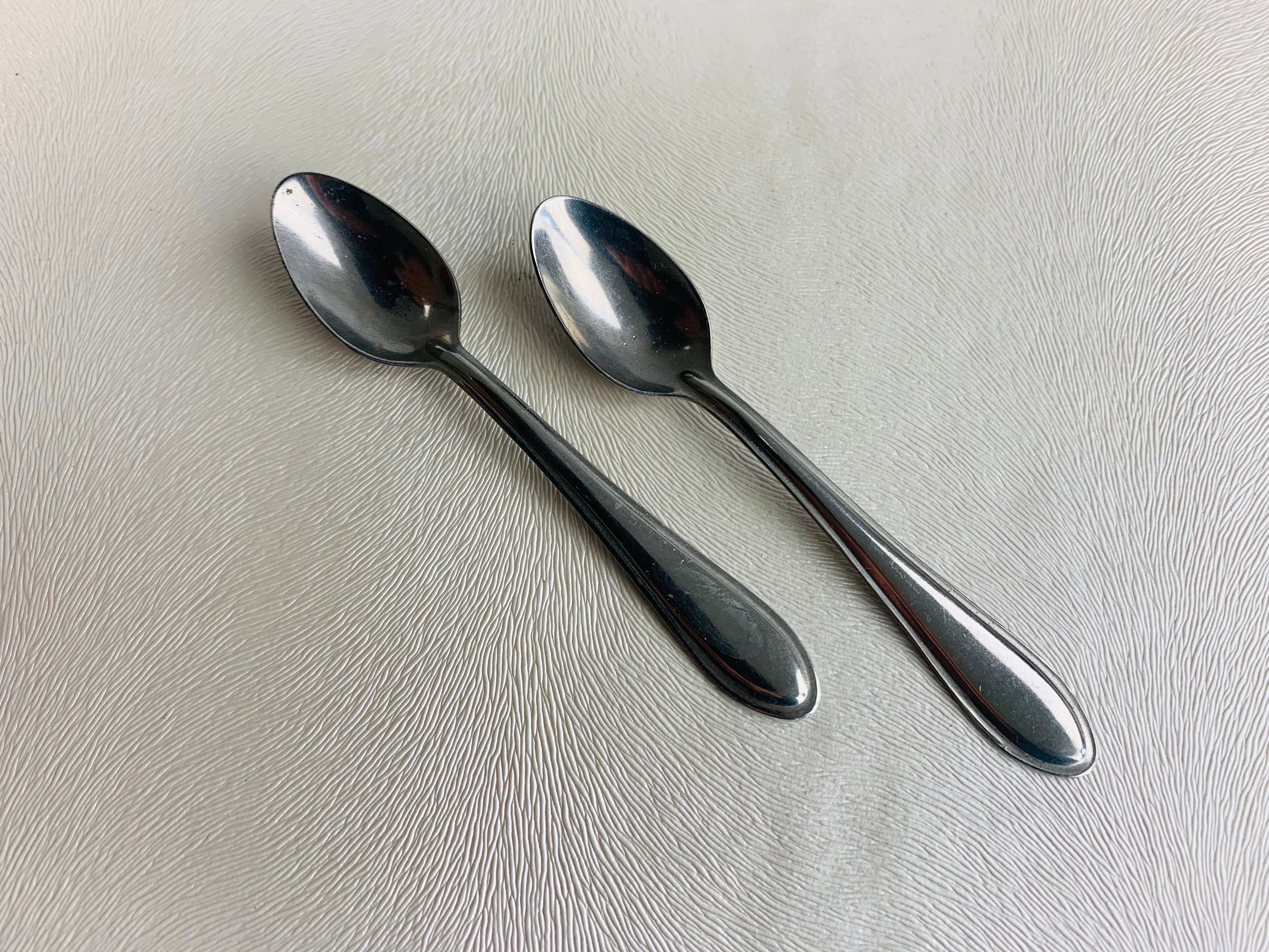 Vintage Stainless Steel 2 Teaspoons Soviet Era Cutlery Small Tea