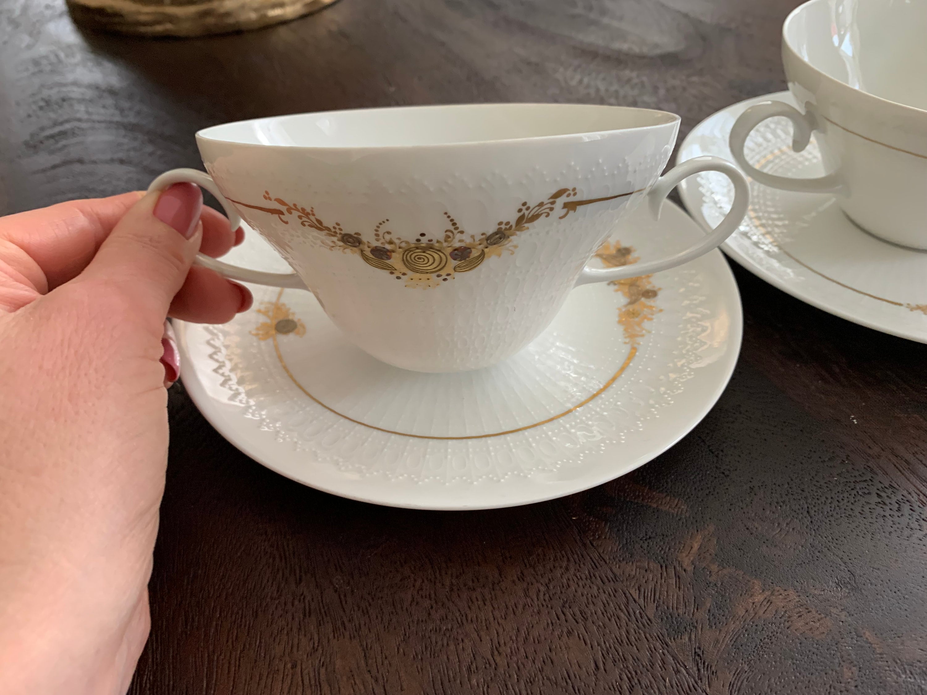 Rosenthal Romanze Soup Bowls & Saucers, Bjørn Wiinblad Floral