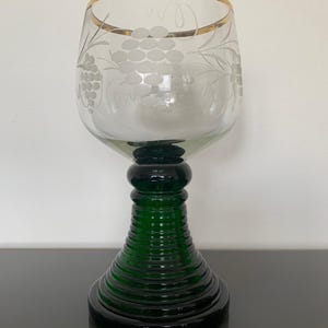 Vintage XXL French wine goblet glass Special edition Bar decor Moselle wine glass
