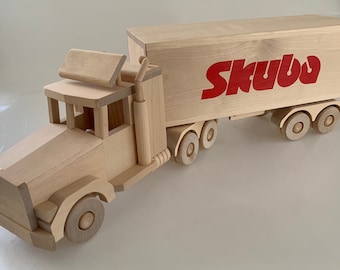 Handmade wooden toy truck Natural wood