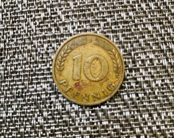 1950 J Germany 10 Pfennig Coin - Etsy