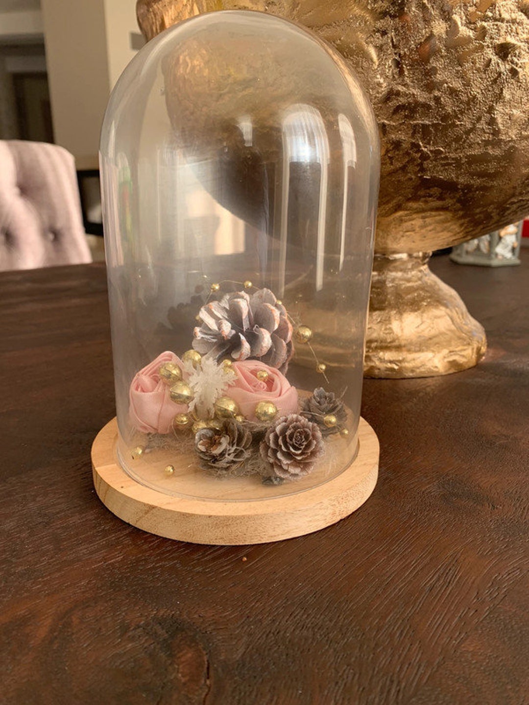 Glass Dome With Wooden Tray Glass Dome for Home Decor Glass Etsy