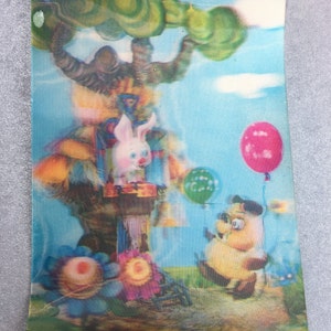 Vintage Sowjetische Märchen holografische Postkarte 3D Effekt UdSSR 1980er Jahre