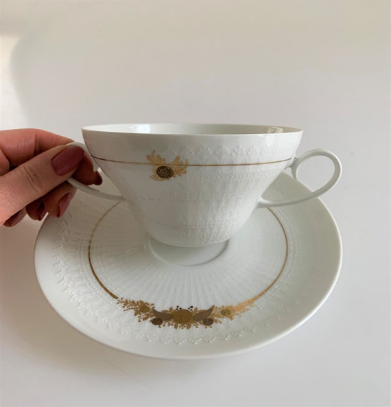 Rosenthal Romanze Soup Bowls & Saucers, Bjørn Wiinblad Floral