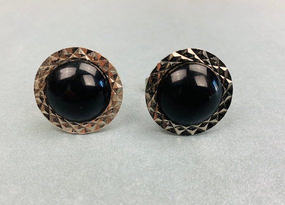 Épinglette Ancienne Avec Pierre D'obsidienne Taillée – Broche Vintage
