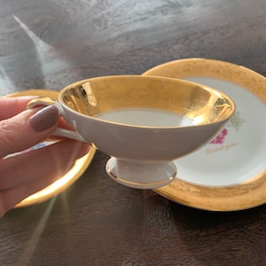 Vintage Hertel Jacob Bavarian Porcelain Tea Trio Gold Floral Tea Set - Etsy