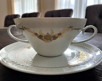 Rosenthal Romanze Soup Bowls & Saucers, Bjørn Wiinblad Floral