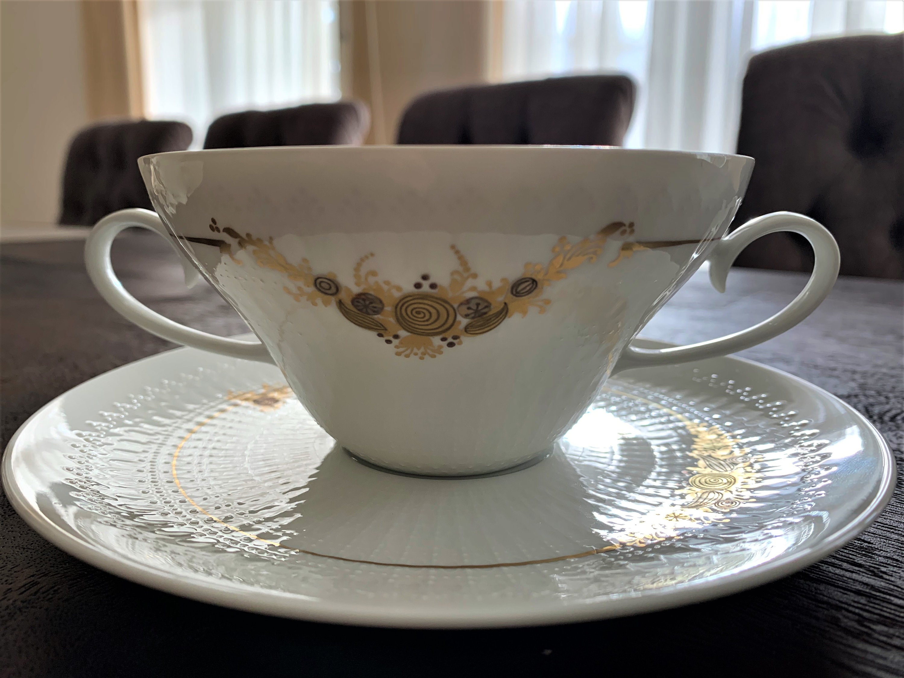 Rosenthal Romanze Soup Bowls & Saucers, Bjørn Wiinblad Floral