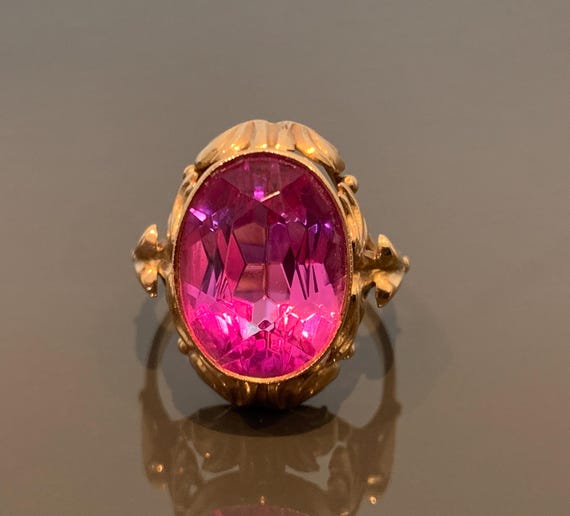 Vintage Soviet Era 583 14k Gold ring with Ruby