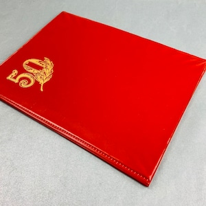 Soviet Vintage Red Anniversary folder Congratulatory with 50th anniversary folder 1970s