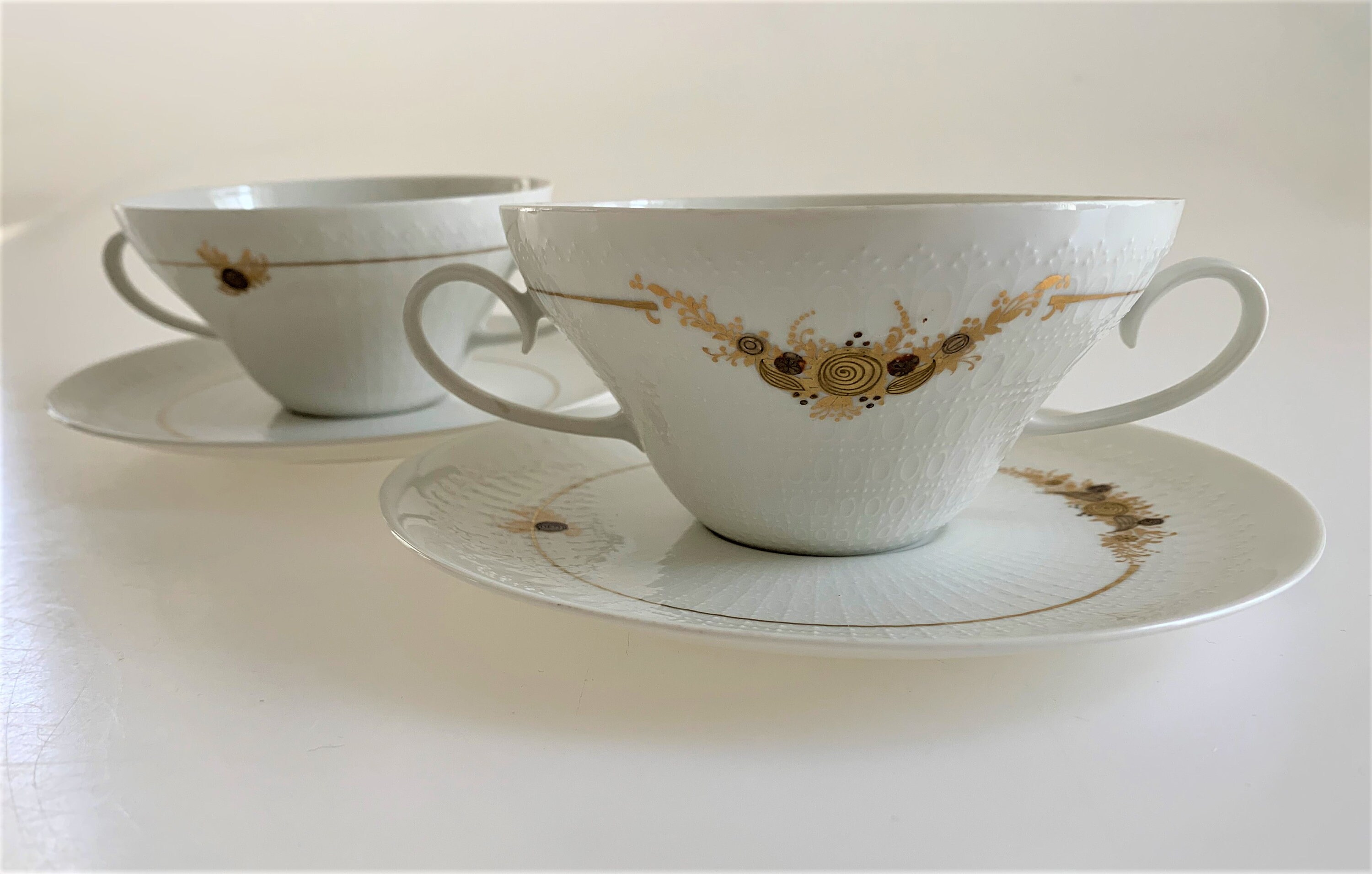 Rosenthal Romanze Soup Bowls & Saucers, Bjørn Wiinblad Floral