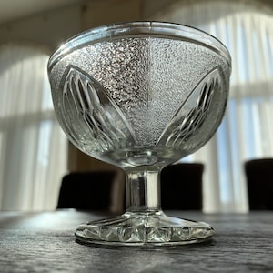 Vintage clear glass footed bowl English glass bowl Candy glass round bowl