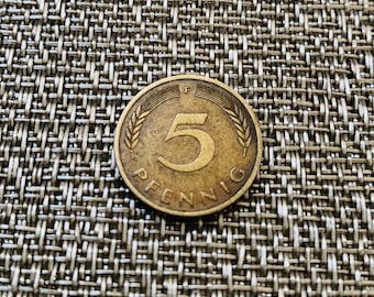 1950年 ドイツ 5ペニヒ 硬貨 5ペニヒ 黄銅メッキスチール貨(1950年発行) < 西ドイツ < 海外